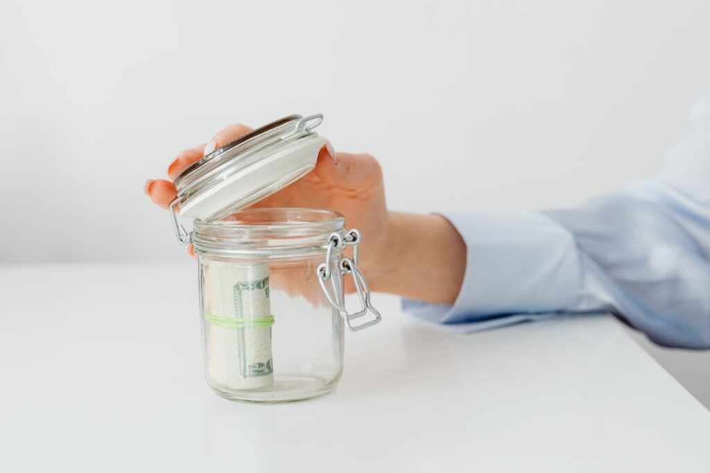 A saver setting financial boundaries and putting money aside each month